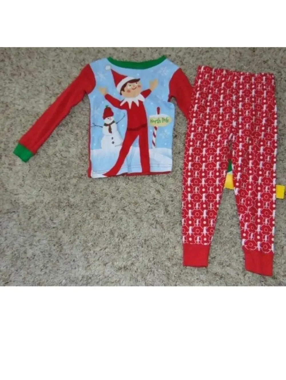 Elf On The Shelf Christmas Pajamas Boys 4 Long Sleeve Shirts Pants 4 Pc Set